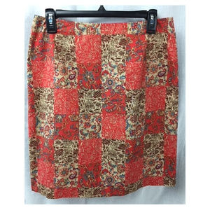 Paisley Patchwork Stretch Pencil Statement Skirt 8